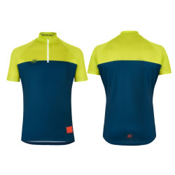 Maillot Combat manches courtes bleu/citron UX22 - NoName
