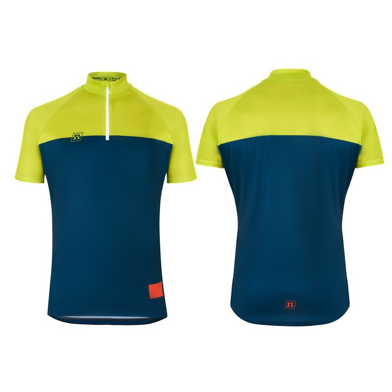 Maillot Combat manches courtes bleu/citron UX22 - NoName