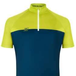 Maillot Combat manches courtes bleu/citron UX22 - NoName