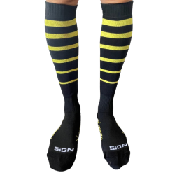 Chaussettes guêtres de CO fines - Noir/jaune