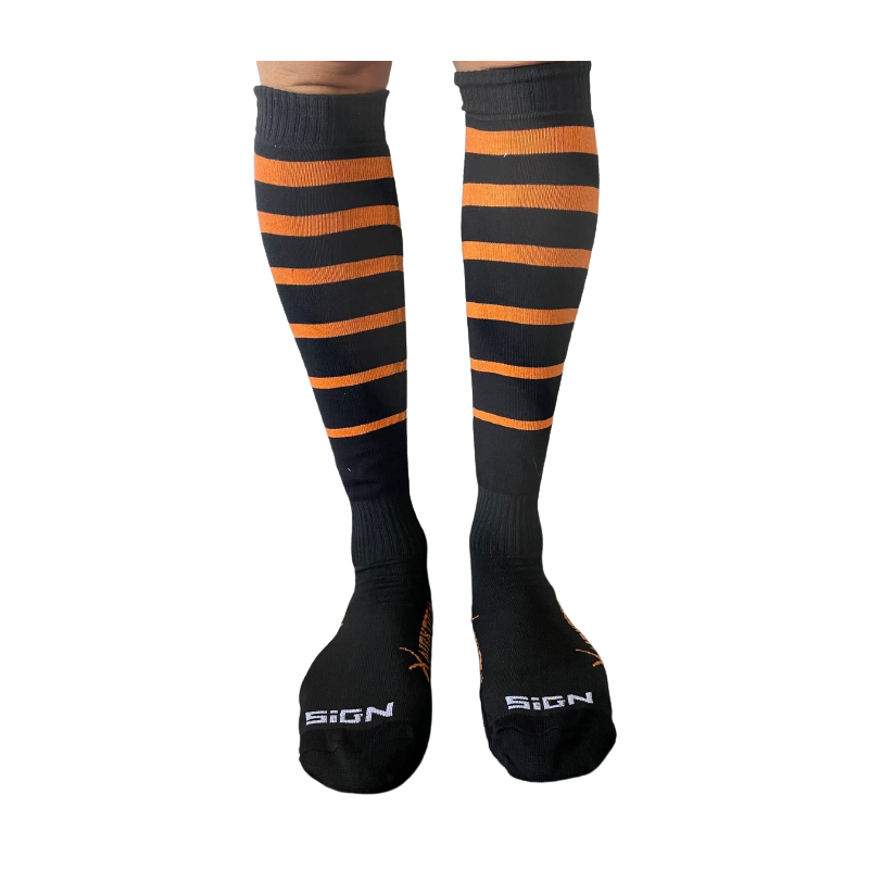 Chaussettes guêtres de CO fines - Noir/orange