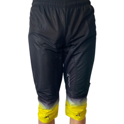 Pantalon enfant 3/4 course d'orientation - noir/jaune