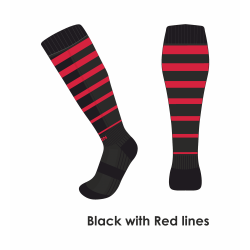 Chaussettes guêtres Pro Race de CO - noir rayée rouge