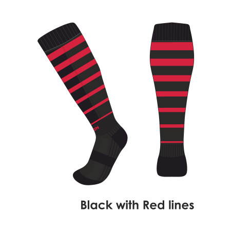 Chaussettes guêtres Pro Race de CO - noir rayée rouge