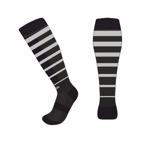 Chaussettes guêtres Pro Race de CO - noir rayées grise