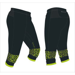 Pantalon 3/4 CO Pro Pants Hybrid- noir/vert fluo