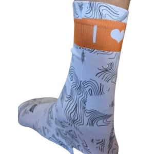 Chaussettes running/trail blanche orange - I Love CO