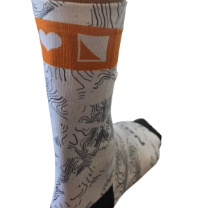 Chaussettes running/trail blanche orange - I Love CO