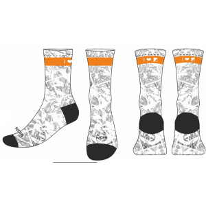 Chaussettes running/trail blanche orange - I Love CO