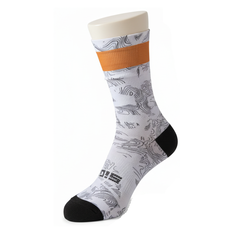 Chaussettes running/trail blanche orange - I Love CO