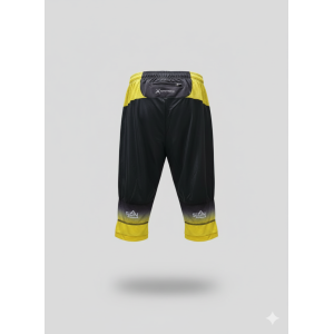 Pantalon enfant 3/4 course d'orientation - noir/jaune