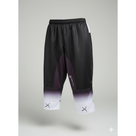 Pantalon enfant 3/4 course d'orientation - noir/blanc