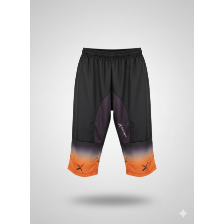 Pantalon 3/4 course d'orientation - noir/orange