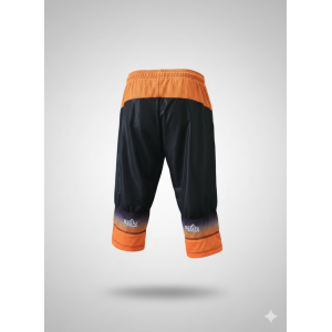 Pantalon 3/4 course d'orientation - noir/orange